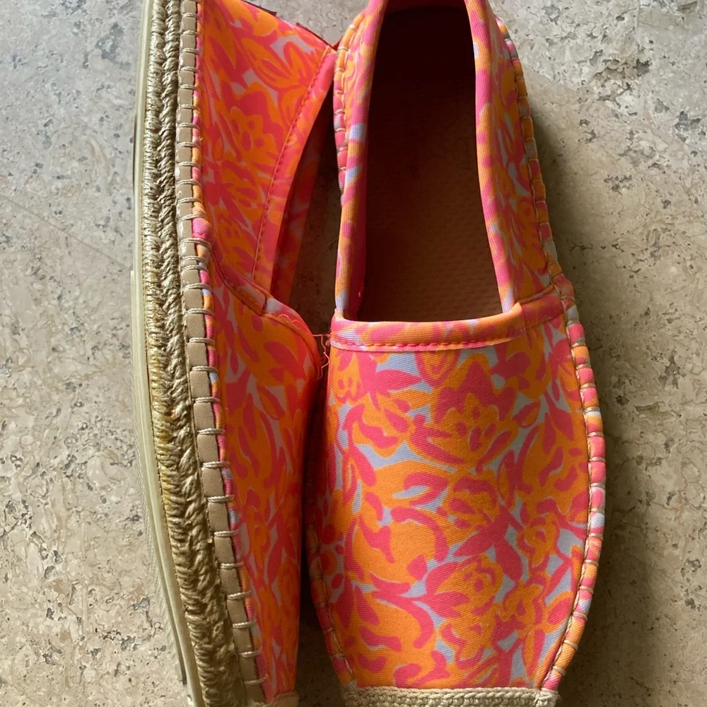 Women’s Pink & Orange Patterned Slip-On Espadrilles